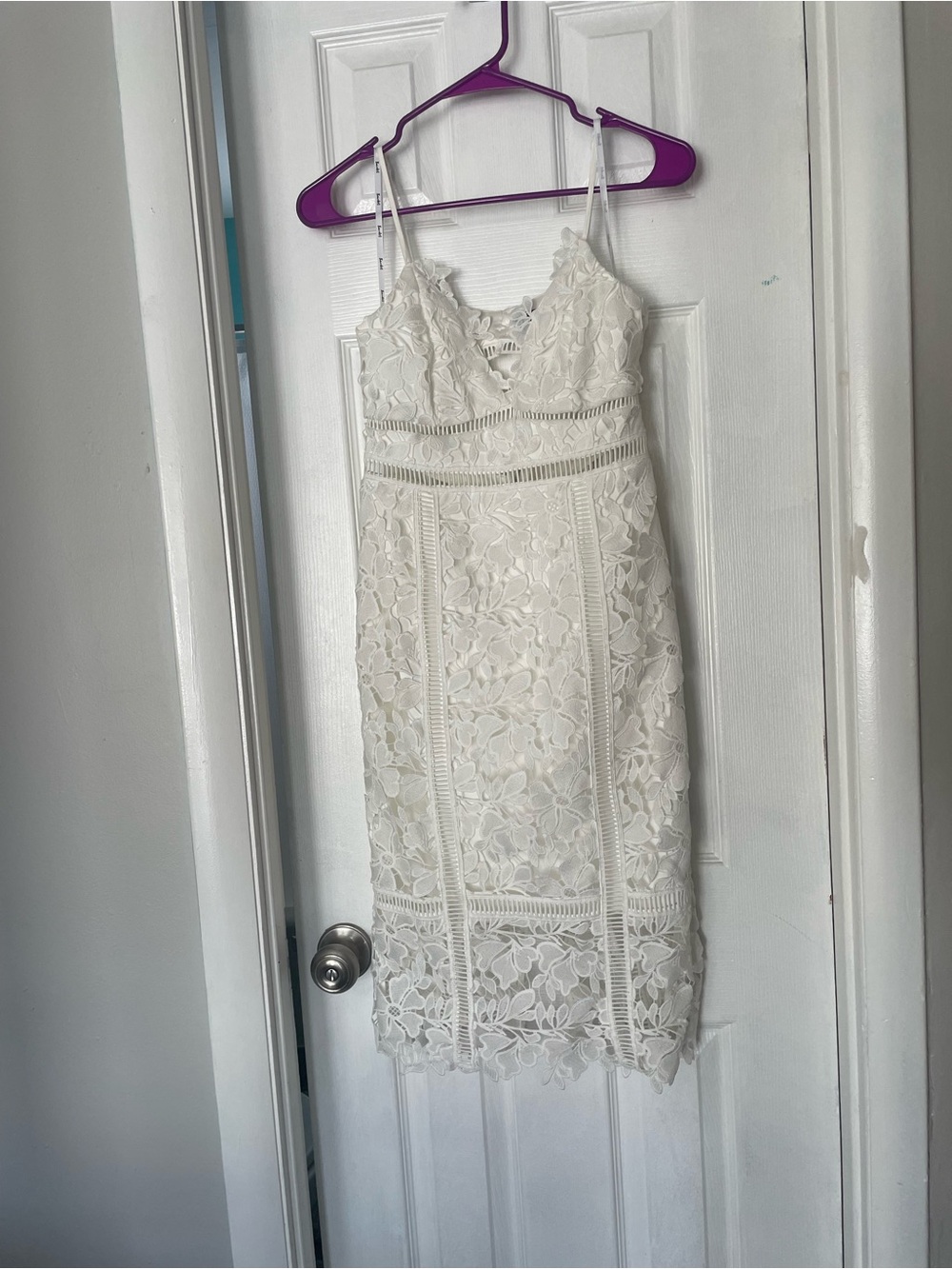 Bardot White Lace Spaghetti-Strap Dress - Picture 1 of 3